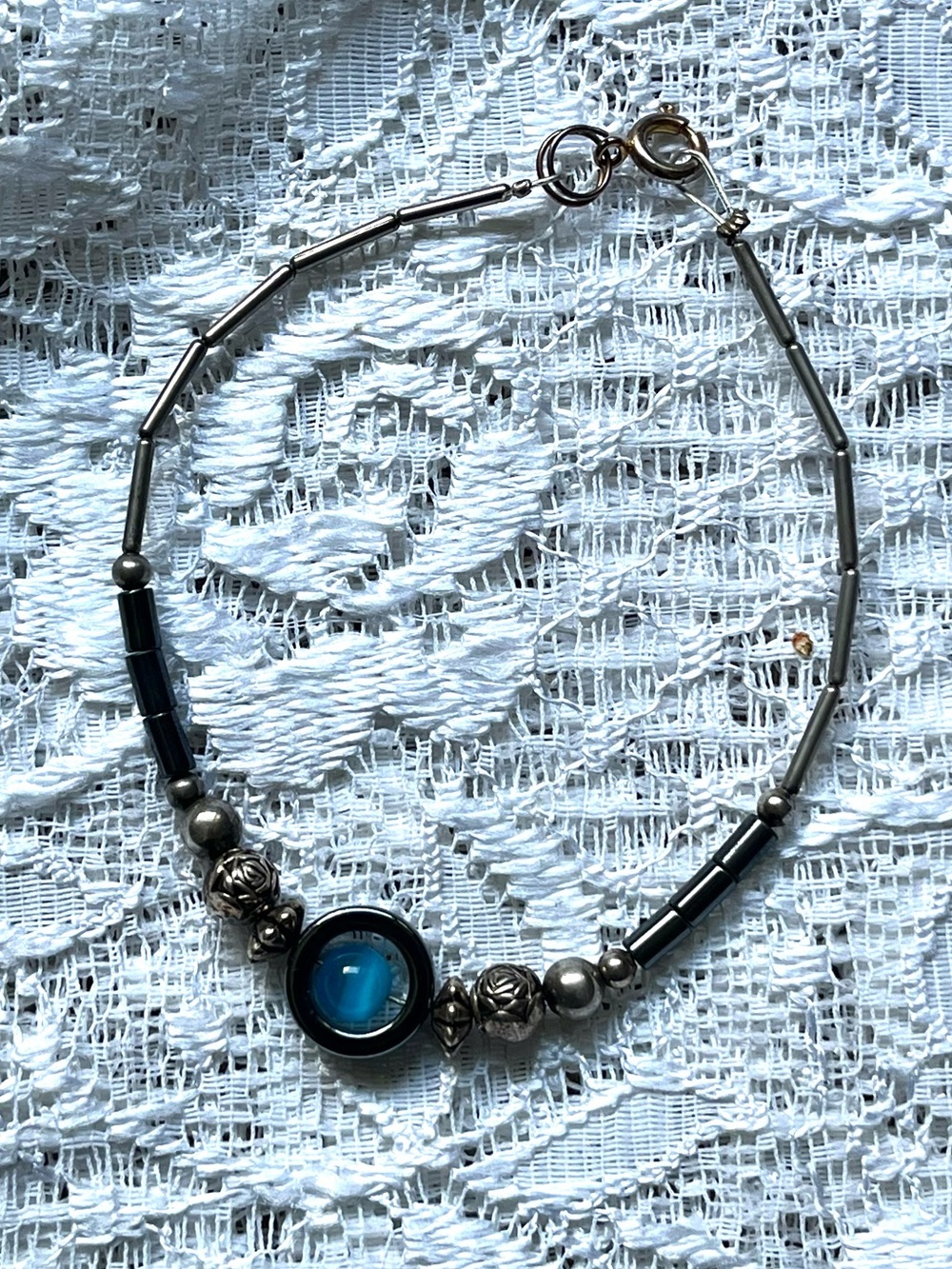 *FreeAddOn Vintage Metal & Blue Bracelet